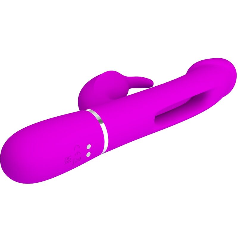 PRETTY LOVE - KAMPAS RABBIT VIBRATEUR MULTIFONCTION 3 EN 1 AVEC LANGUE FUCHSIA