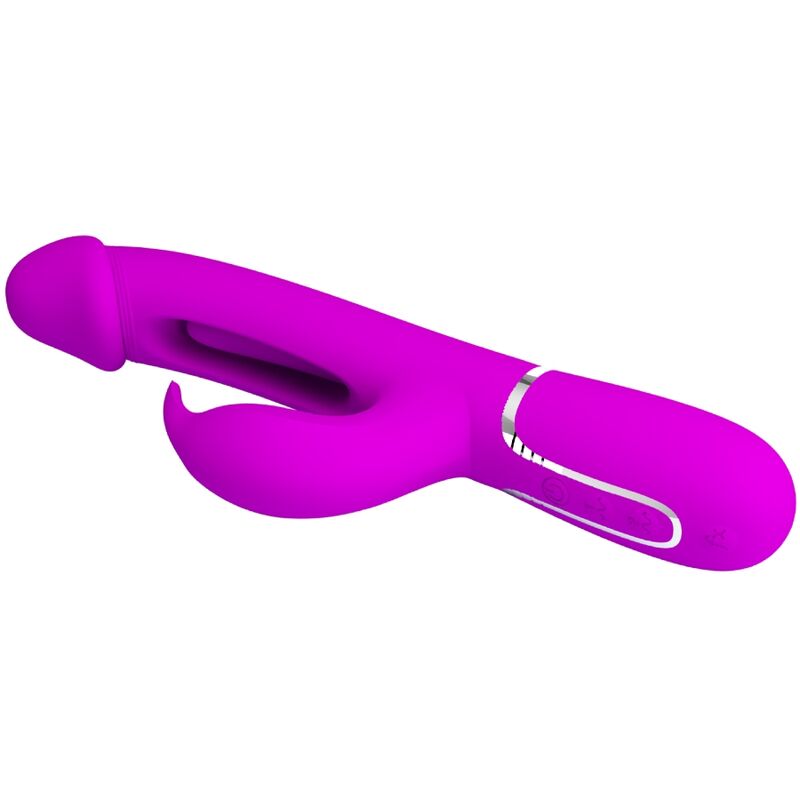 PRETTY LOVE - KAMPAS RABBIT VIBRATEUR MULTIFONCTION 3 EN 1 AVEC LANGUE FUCHSIA