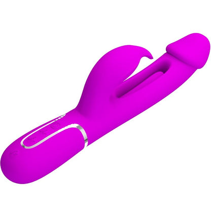 PRETTY LOVE - KAMPAS RABBIT VIBRATEUR MULTIFONCTION 3 EN 1 AVEC LANGUE FUCHSIA