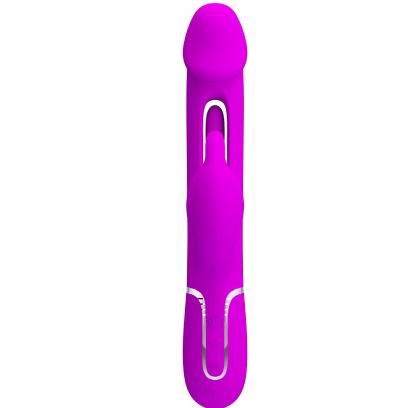 PRETTY LOVE - KAMPAS RABBIT VIBRATEUR MULTIFONCTION 3 EN 1 AVEC LANGUE FUCHSIA