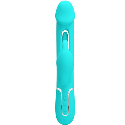 PRETTY LOVE - VIBRADOR MULTIFUNCIÓN 3 EN 1 CON LENGUA KAMPAS RABBIT VERDE AGUA