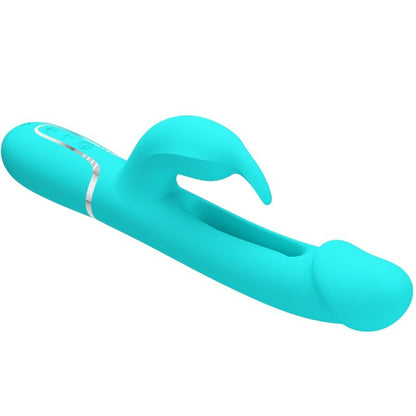 PRETTY LOVE - VIBRADOR MULTIFUNCIÓN 3 EN 1 CON LENGUA KAMPAS RABBIT VERDE AGUA