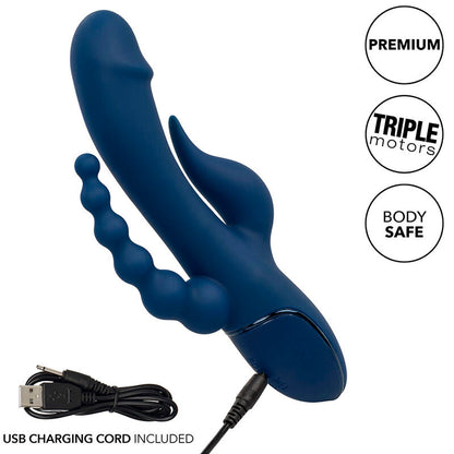 CALEXOTICS - VIBRATOR TRIPLE ORGASM BLUE