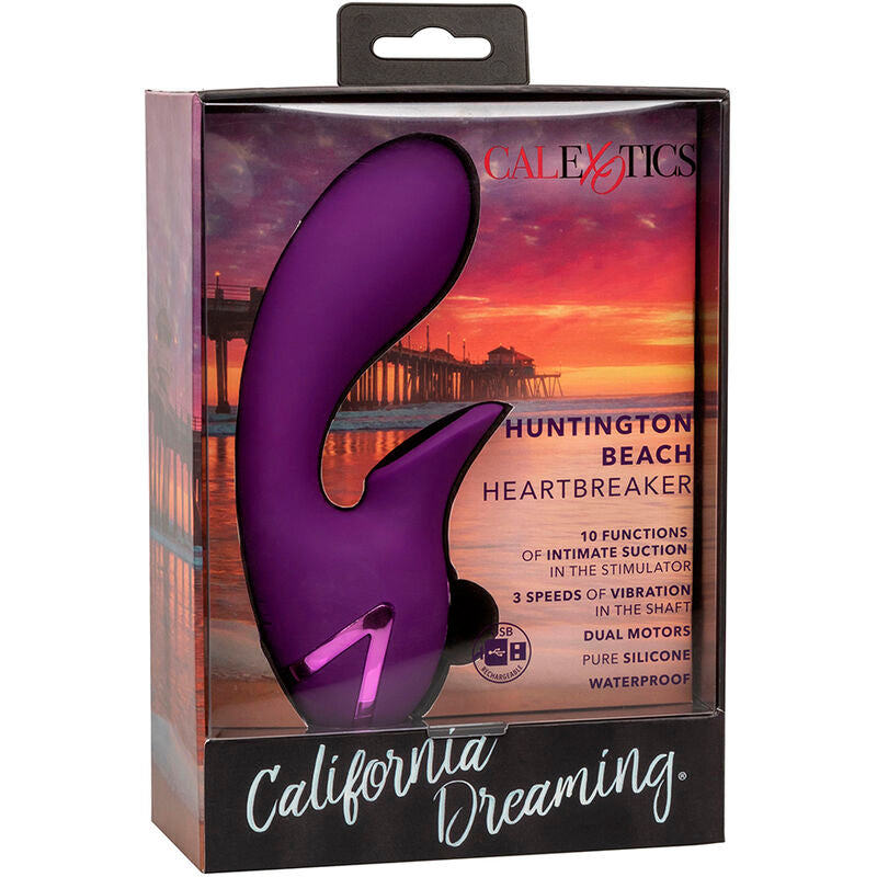 CALEXOTICS - ESTIMULADOR Y SUCCIONADOR HUNTINGTON BEACH HEARTBREAKER PÚRPURA DE CALIFORNIA DREAMING