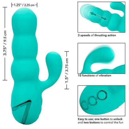 CALEXOTICS - DEL MAR DIVA VIBRATOR RABBIR AQUA GREEN BY CALIFORNIA DREAMING