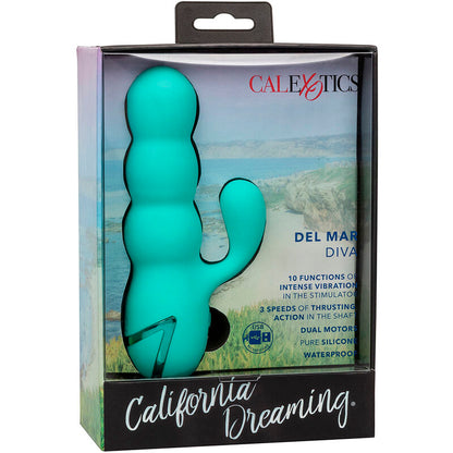 CALEXOTICS - DEL MAR DIVA VIBRATOR RABBIR AQUA GREEN BY CALIFORNIA DREAMING