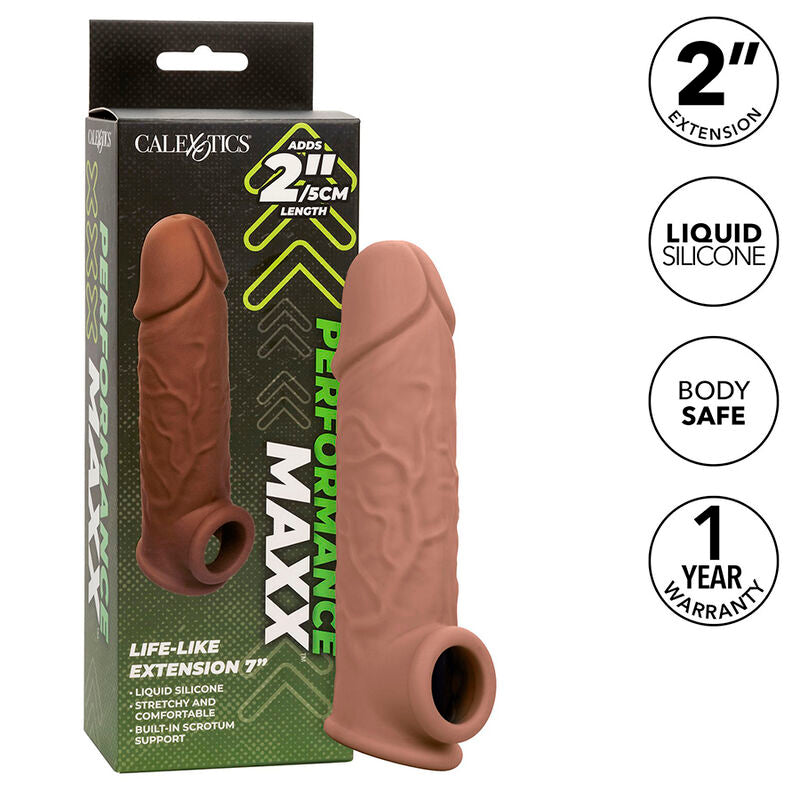 CALEXOTICS - EXTENSIÓN PERFORMANCE MAXX REALISTA 7 PIEL MARRÓN