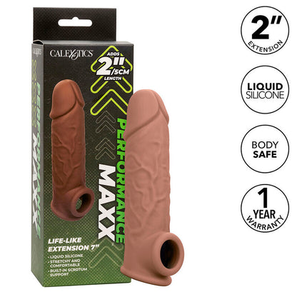 CALEXOTICS - EXTENSIÓN PERFORMANCE MAXX REALISTA 7 PIEL MARRÓN