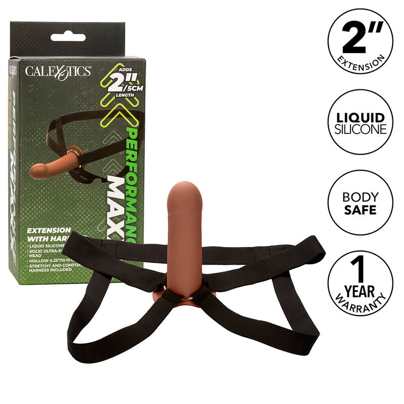 CALEXOTICS - EXTENSION PERFORMANCE MAXX AVEC HARNAIS PEAU MARRON