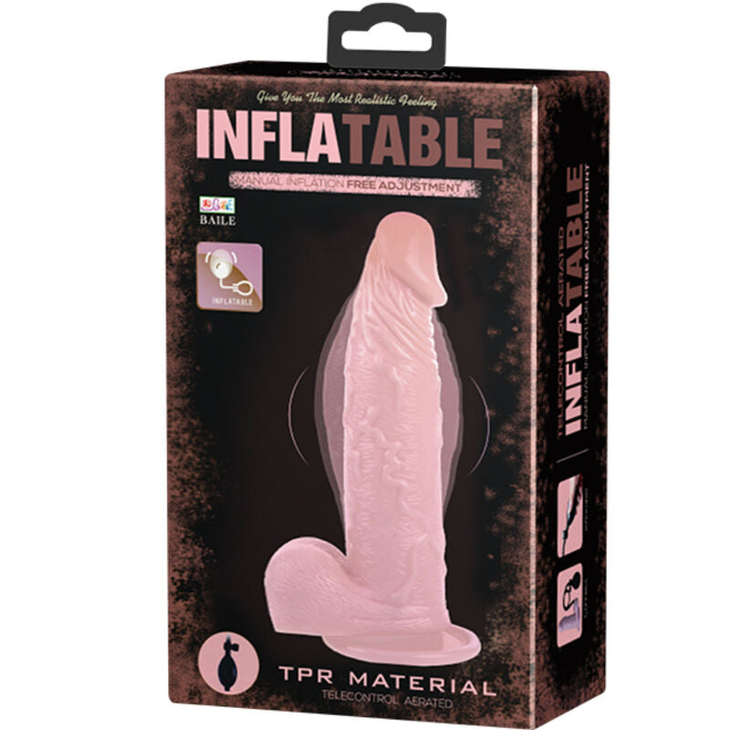 BAILE - DILDO INFLABLE REALISTA CON VENTOSA 15 CM