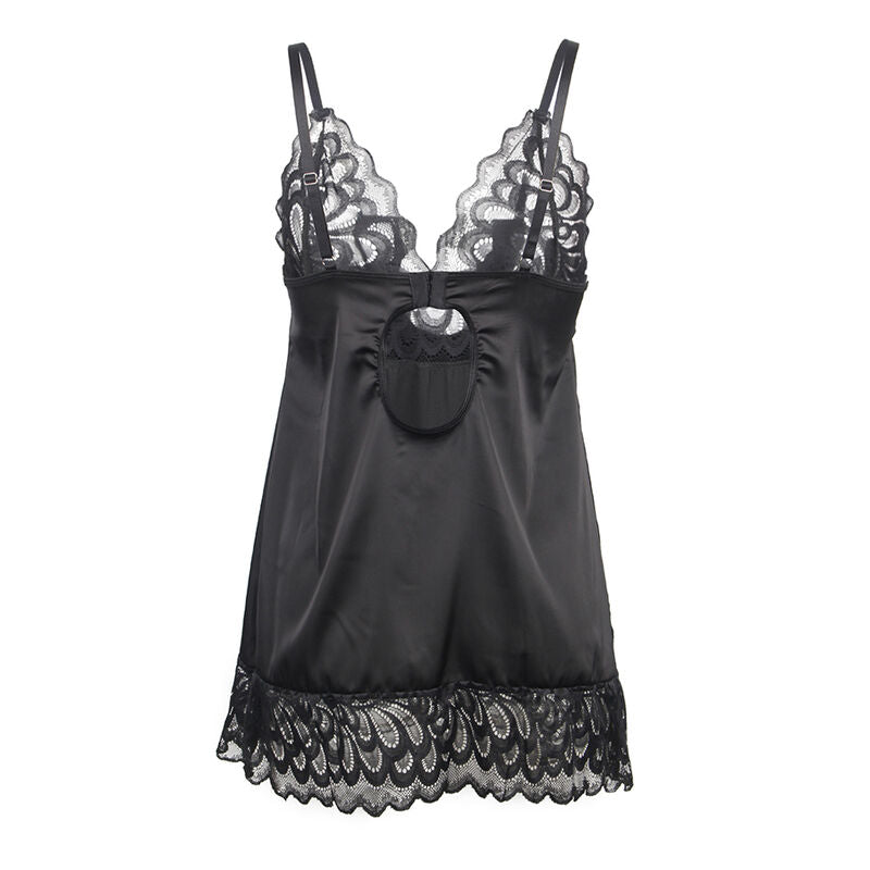 SUBBLIME - BABYDOLL CON ESTAMPADO FLORAL EN EL PECHO NEGRO S/M