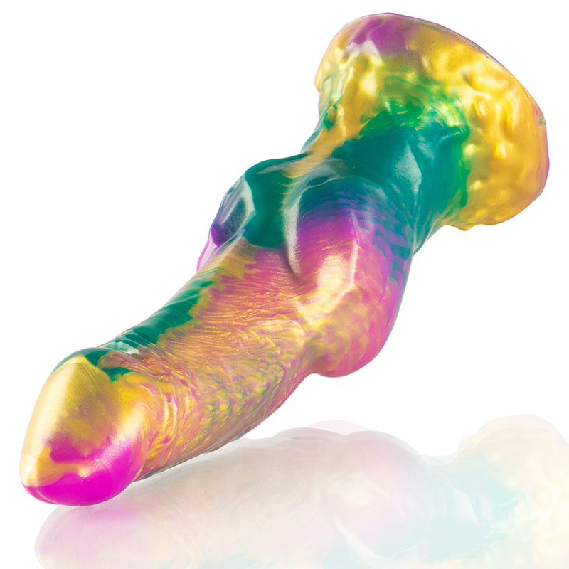 ÉPICO - DILDO IRIS CON TESTICULOS DE PLACER ARCOIRIS