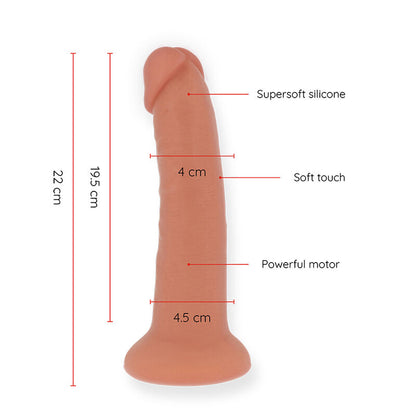 ONINDER - DILDO VIBRADOR GRANDE BOGOTÁ 9 VELOCIDADES NATURAL 22 CM -O- 4.5 CM - APP GRATIS