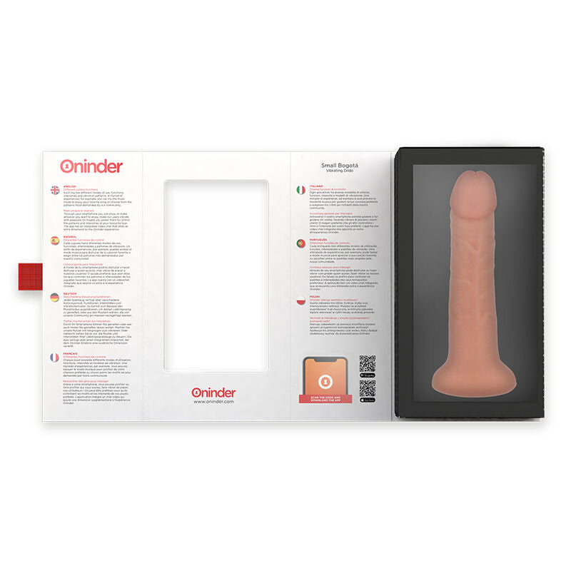 ONINDER - SMALL BOGOTÁ VIBRATOR DILDO 9 SPEEDS NATURAL 17.5 CM -O- 4 CM - FREE APP