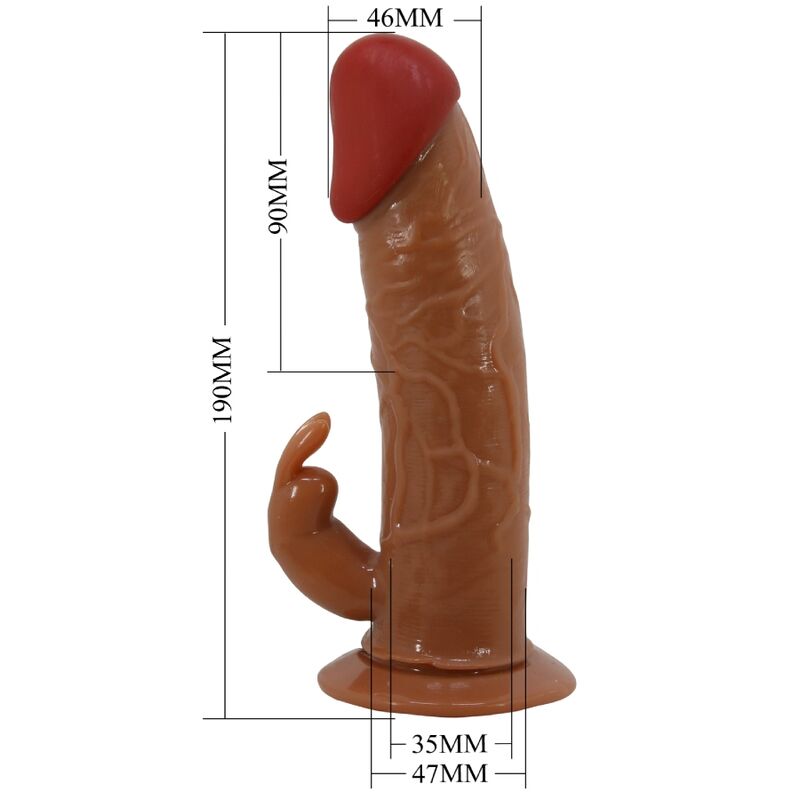 PRETTY LOVE - HARNAIS MARION SLIP UNIVERSEL AVEC DILDO VIBRANT 19 CM MARRON