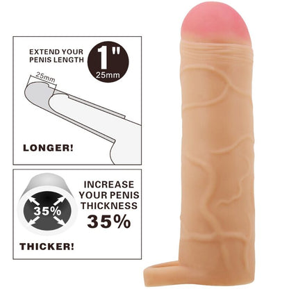 PRETTY LOVE - FUNDA PARA EXTENSOR DE PENE PARA JUANETES, COLOR CARNE