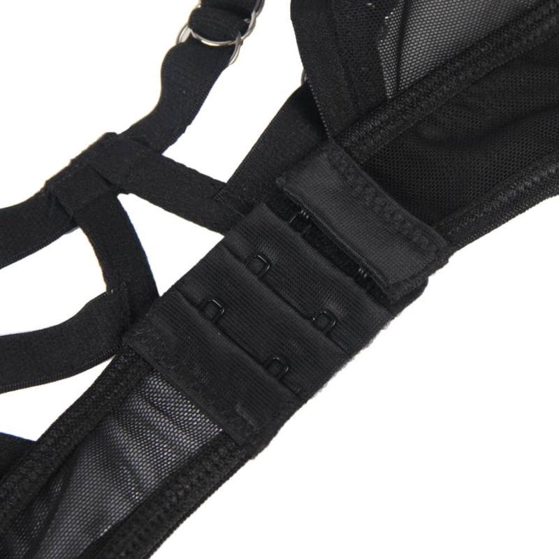 SUBBLIME - TWO-PIECE SHEER AND STRAPS BRA SET S/M