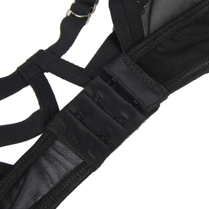 SUBBLIME - TWO-PIECE SHEER AND STRAPS BRA SET S/M