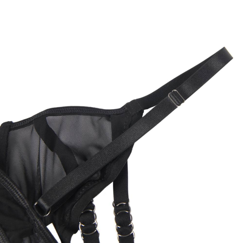 SUBBLIME - TWO-PIECE SHEER AND STRAPS BRA SET S/M