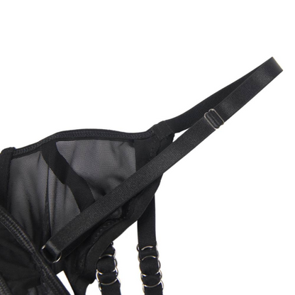 SUBBLIME - TWO-PIECE SHEER AND STRAPS BRA SET S/M