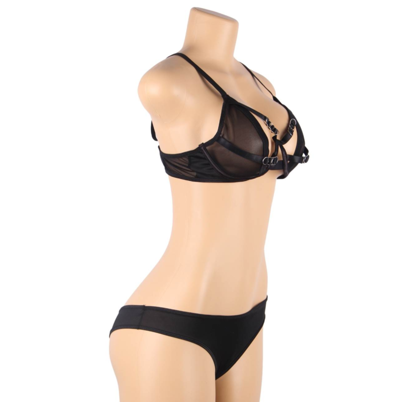 SUBBLIME - TWO PIECE SET OF TRANSPARENCY BRA AND S/M STRIPS