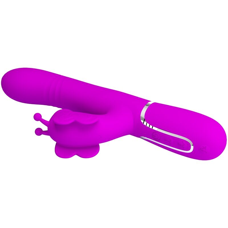 PRETTY LOVE - MULTIFUNCTION RABBIT VIBRATOR 4 IN 1 BUTTERFLY FUCHSIA