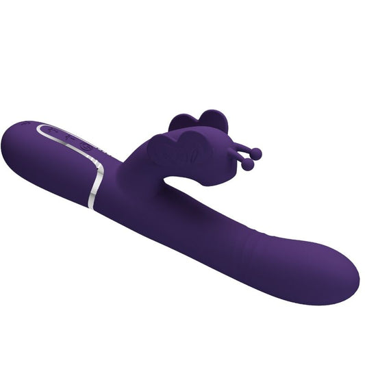 PRETTY LOVE - VIBRADOR CONEJO MULTIFUNCIÓN 4 EN 1 MARIPOSA MORADO