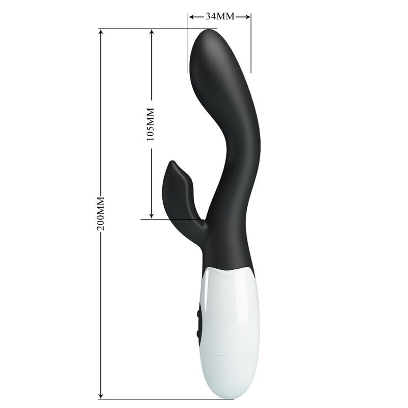 PRETTY LOVE - VIBRADOR PUNTO G BRILLANTE NEGRO