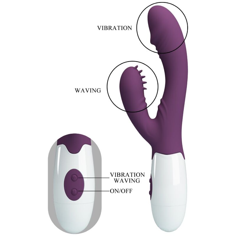 PRETTY LOVE - VIBRATEUR LAPIN BUTTERFLY KISS ET STIMULATEUR DE POINT G VIOLET