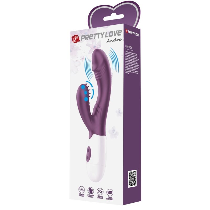 PRETTY LOVE - VIBRATEUR LAPIN BUTTERFLY KISS ET STIMULATEUR DE POINT G VIOLET