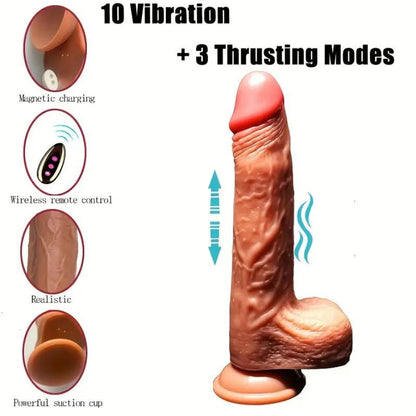 ARMONY - DILDO VIBRATEUR RÉALISTE &amp; TÉLÉCOMMANDE À POUSSÉE 22,5 CM