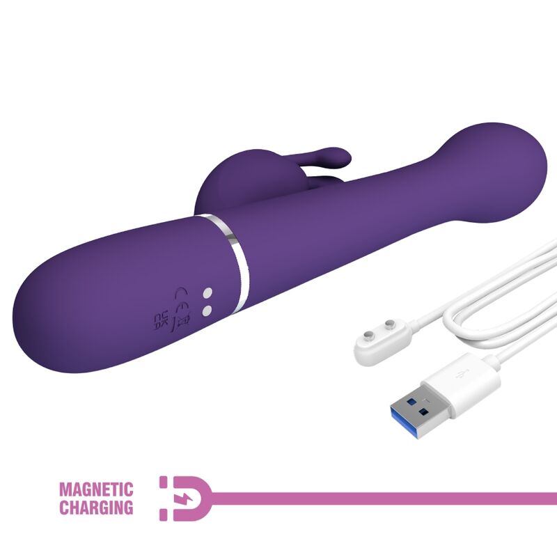 PRETTY LOVE - VIBRADOR CONEJO DEJON 3 EN 1 MULTIFUNCIÓN MORADO