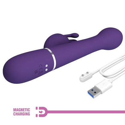 PRETTY LOVE - VIBRADOR CONEJO DEJON 3 EN 1 MULTIFUNCIÓN MORADO