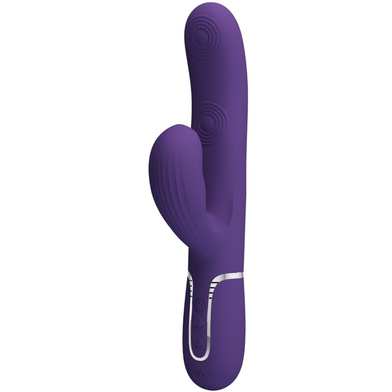 PRETTY LOVE - VIBRADOR PUNTO G PERLITA 3 EN 1 MULTIFUNCIÓN MORADO