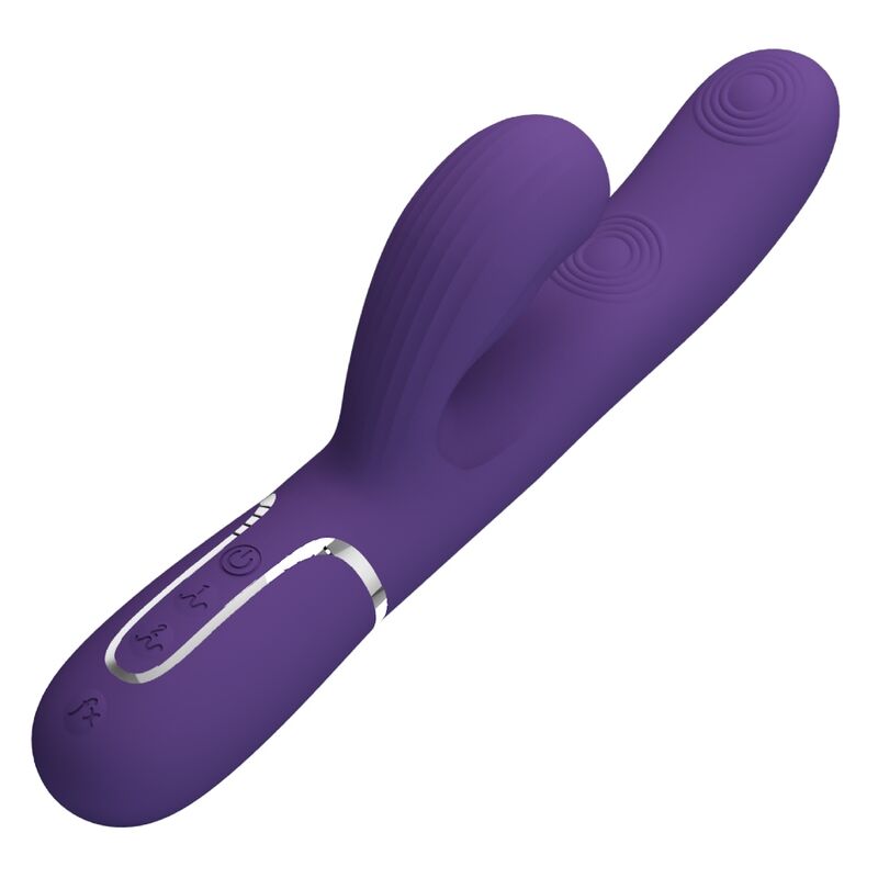 PRETTY LOVE - VIBRADOR PUNTO G PERLITA 3 EN 1 MULTIFUNCIÓN MORADO