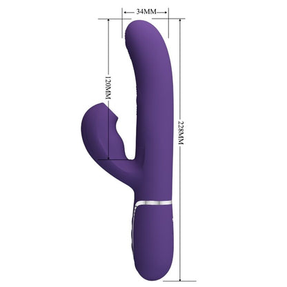 PRETTY LOVE - VIBRADOR PUNTO G PERLITA 3 EN 1 MULTIFUNCIÓN MORADO