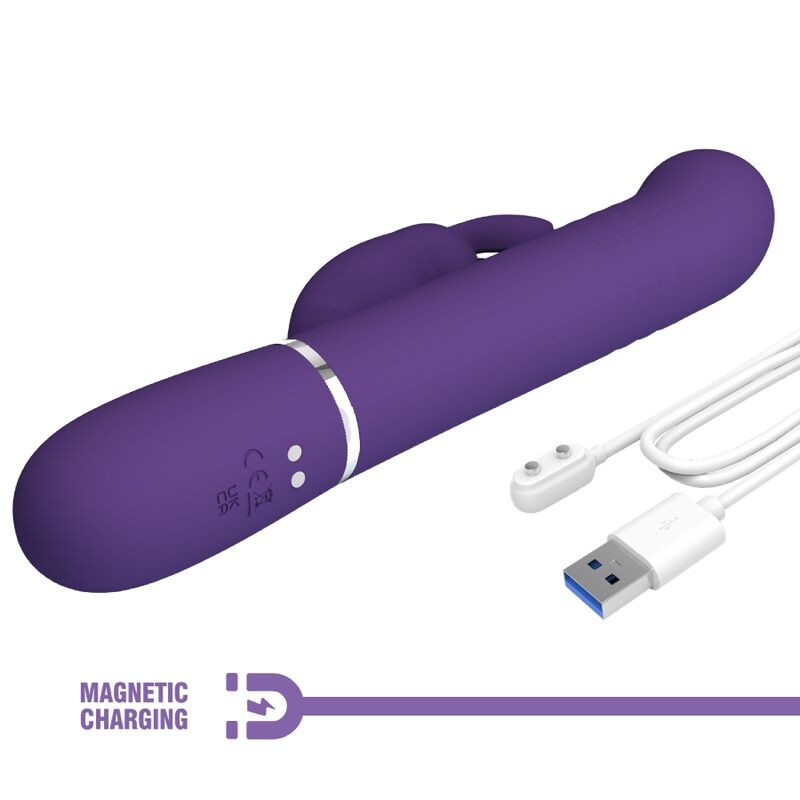 PRETTY LOVE - VIBRADOR CONEJO COALE 4 EN 1 MORADO