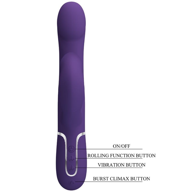 PRETTY LOVE - VIBRADOR CONEJO ZALIN PERLAS 4 EN 1 MORADO