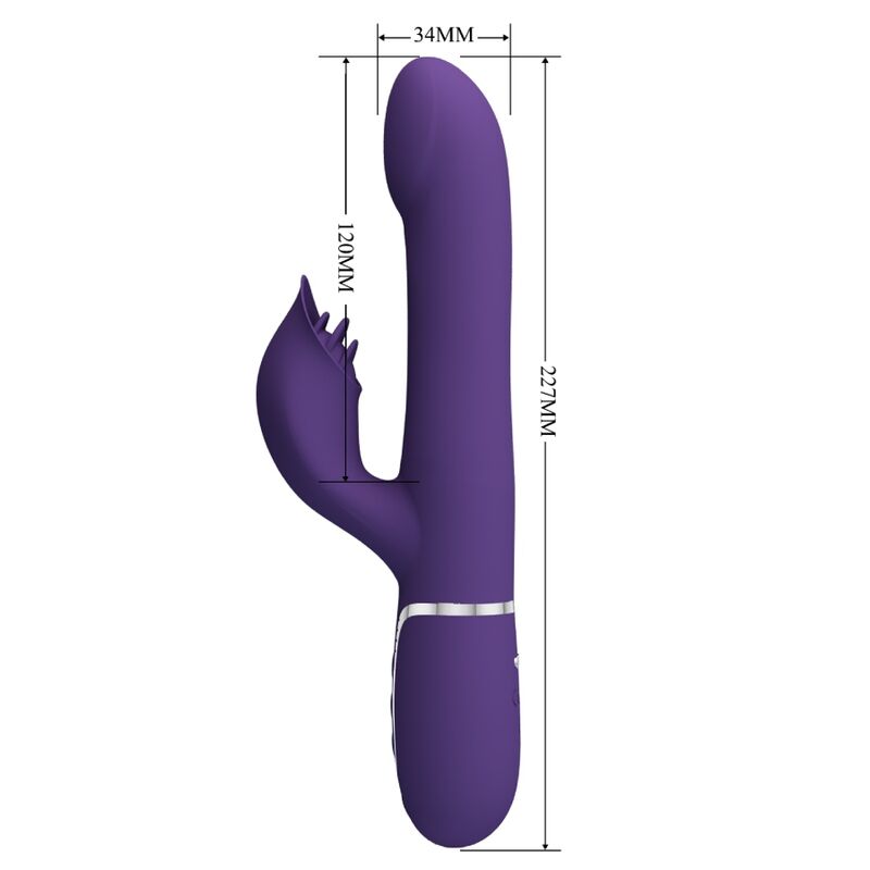 PRETTY LOVE - VIBRADOR CONEJO ZALIN PERLAS 4 EN 1 MORADO