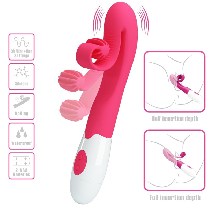 ROMANCE - VIBRATEUR ET STIMULATEUR ROSE 30 VITESSES