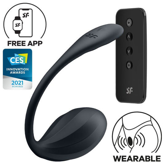 SATISFYER - STIMULATEUR DE POINT G À PÉTALES CÔTELÉES TÉLÉCOMMANDE NOIR APPLICATION GRATUITE