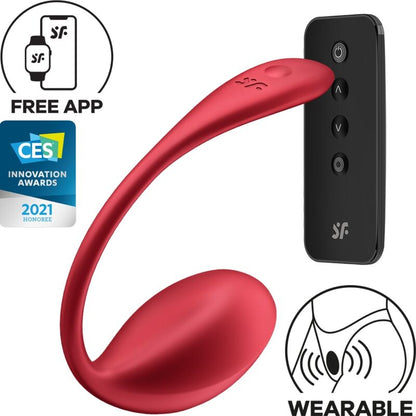SATISFYER - SHINY PETAL G-SPOT STIMULATOR REMOTE CONTROL RED FREE APP