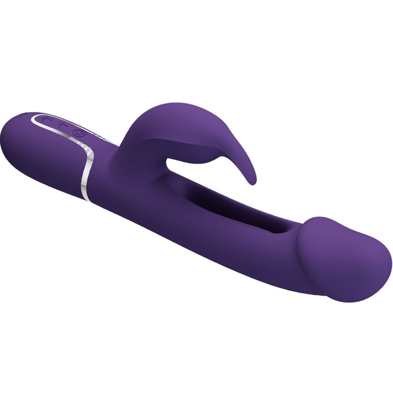 PRETTY LOVE - KAMPAS RABBIT 3 IN 1 MULTIFUNCTION VIBRATOR WITH TONGUE VIOLET