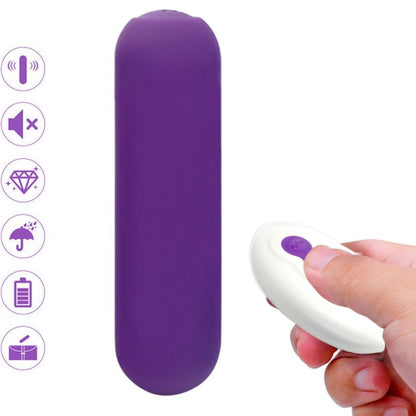 ARMONY - SPLASH JOIE BULLET VIBRANT EN SILICONE TÉLÉCOMMANDE 10 VIBRATIONS 75 X 19 CM VIOLET
