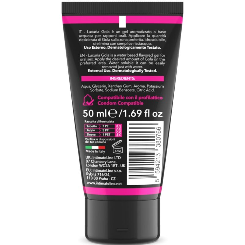 INTIMATELINE LUXURIA - GEL PARA SEXO ORAL SABOR CEREZA 50 ML