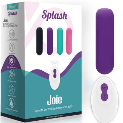 ARMONY - SPLASH JOIE BULLET VIBRANT EN SILICONE TÉLÉCOMMANDE 10 VIBRATIONS 75 X 19 CM VIOLET
