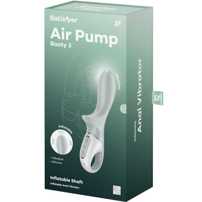 SATISFYER - AIR PUMP BOOTY 3 VIBRATEUR ANAL GONFLABLE VERT GRIS