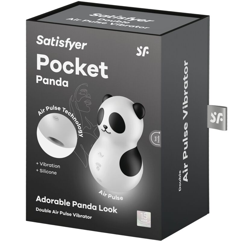 SATISFYER - STIMULATEUR ET VIBRATEUR POCKET PANDA NOIR ET BLANC