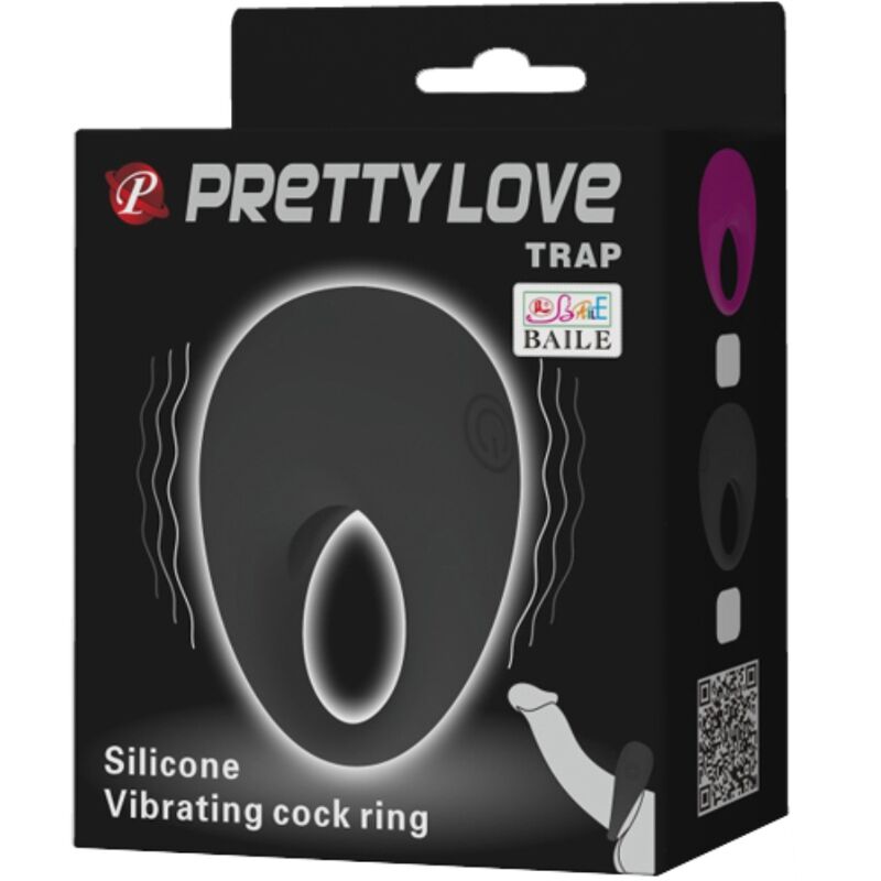 PRETTY LOVE - ANNEAU VIBRATEUR TRAP NOIR