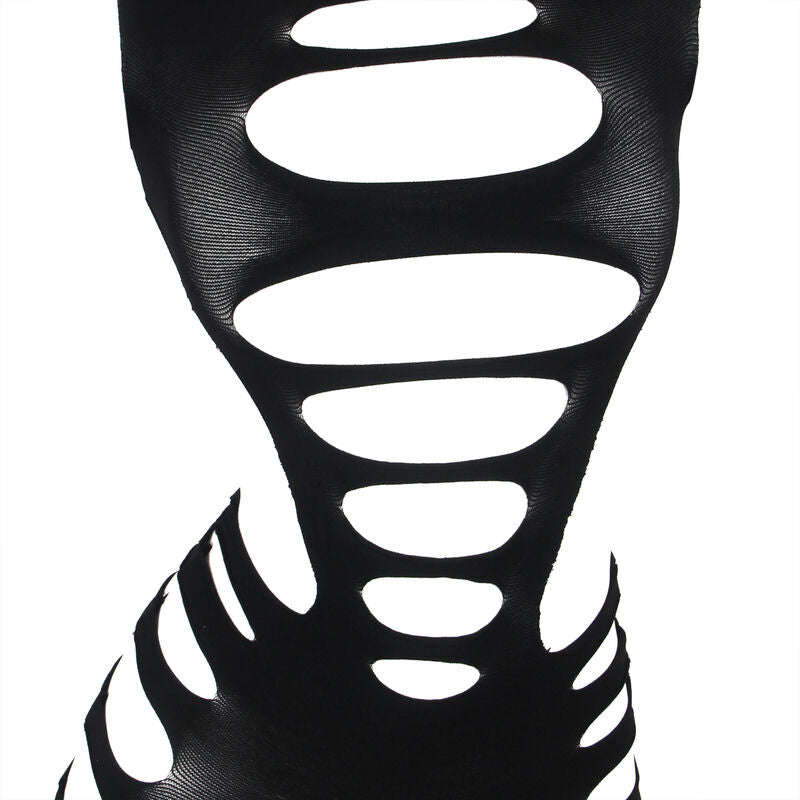 SUBBLIME - 952266 BLACK LONG-SLEEVED STRETCH FISHNET DRESS ONE SIZE